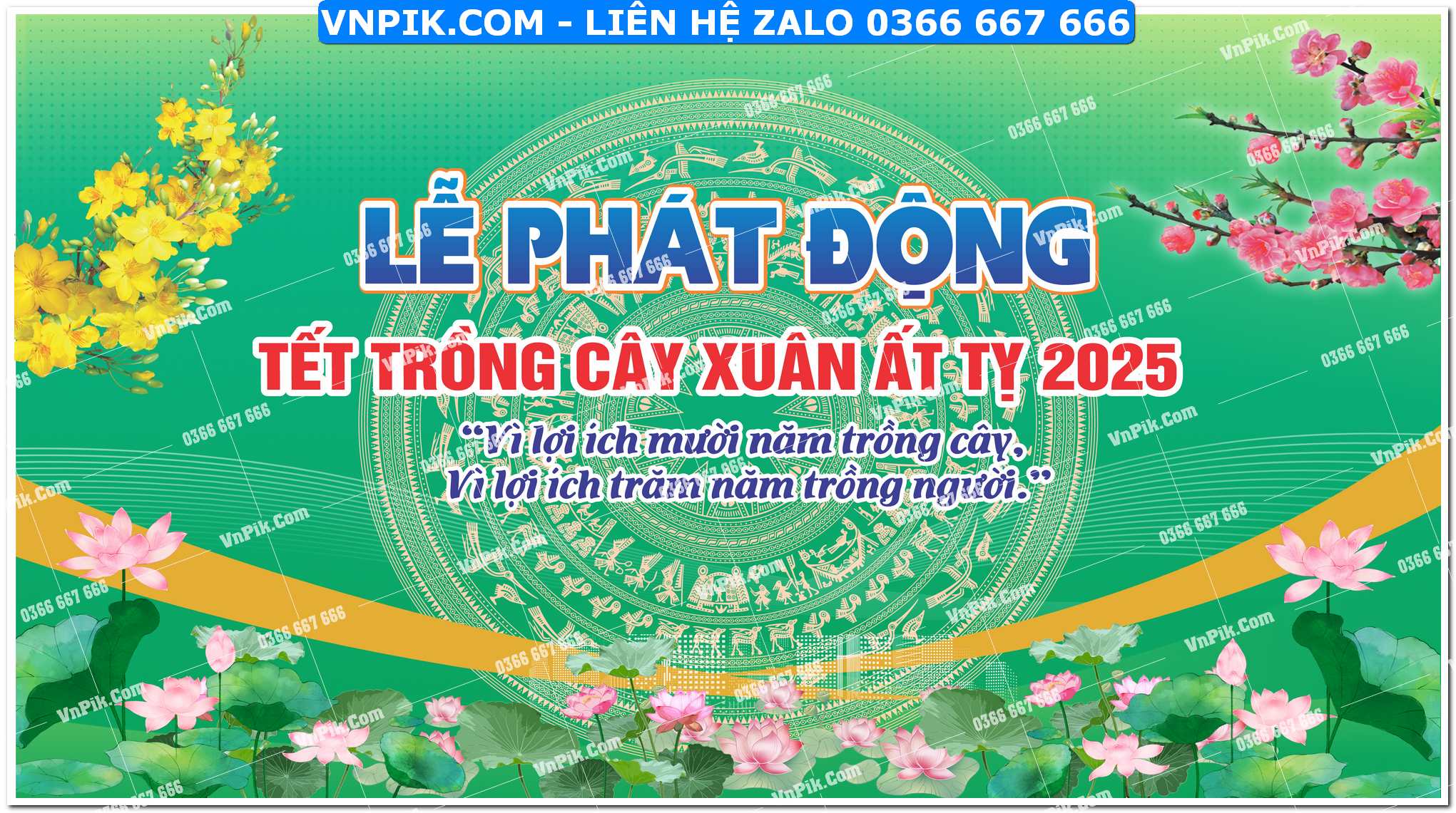 Phông nền lễ phát động tết trồng cây đời đời nhớ ơn Bác Hồ mẫu 15
