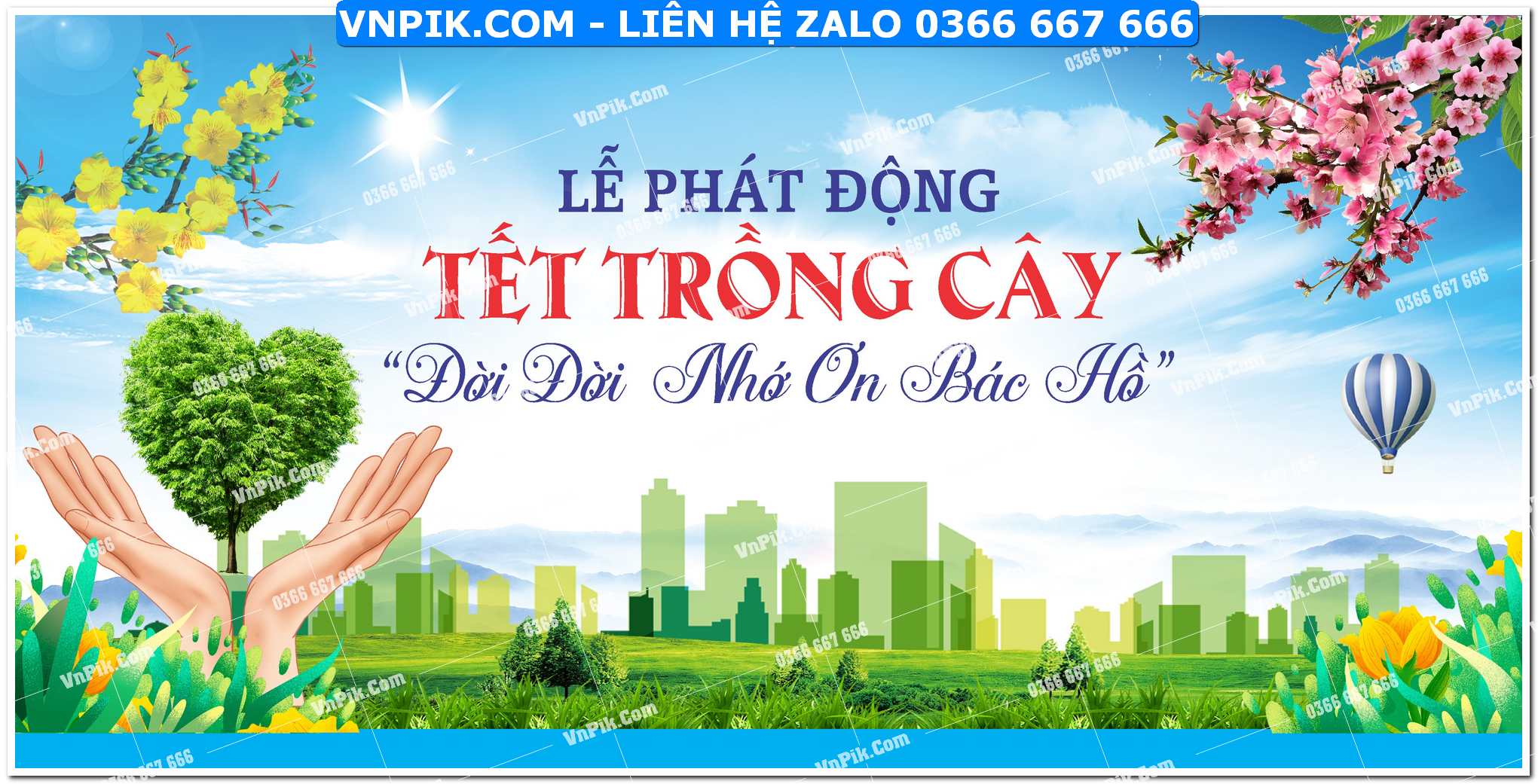 Phông nền lễ phát động tết trồng cây đời đời nhớ ơn Bác Hồ mẫu 17