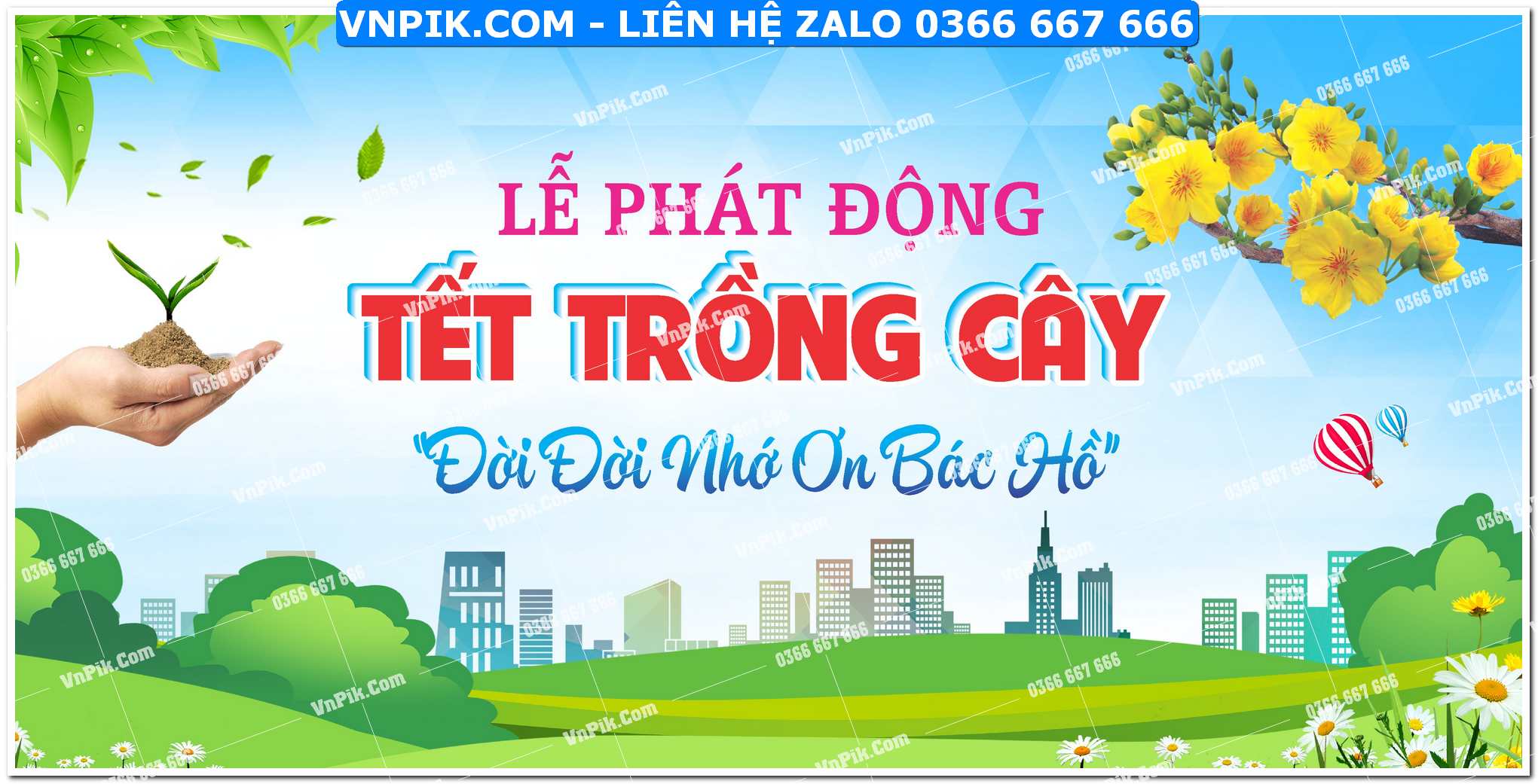 Phông nền lễ phát động tết trồng cây đời đời nhớ ơn Bác Hồ mẫu 7