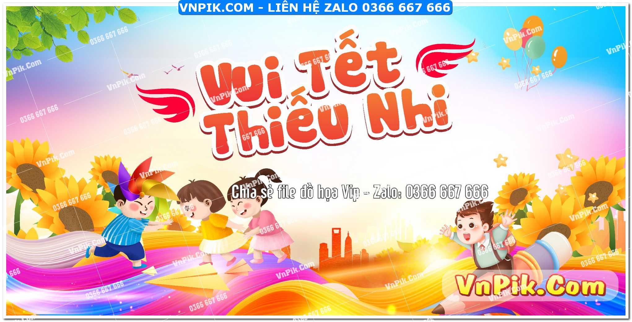 Phông nền vui tết thiếu nhi 3