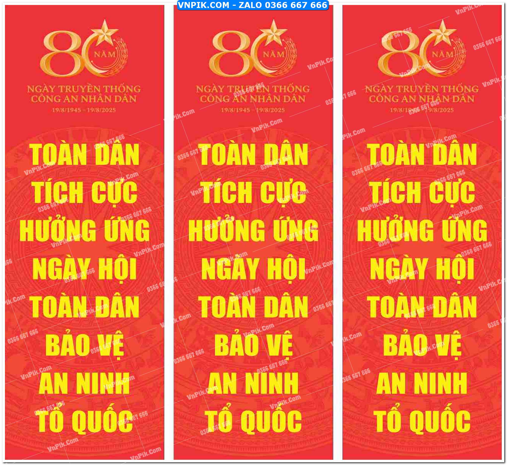 Phướn 80 năm ngày thống công an nhân dân