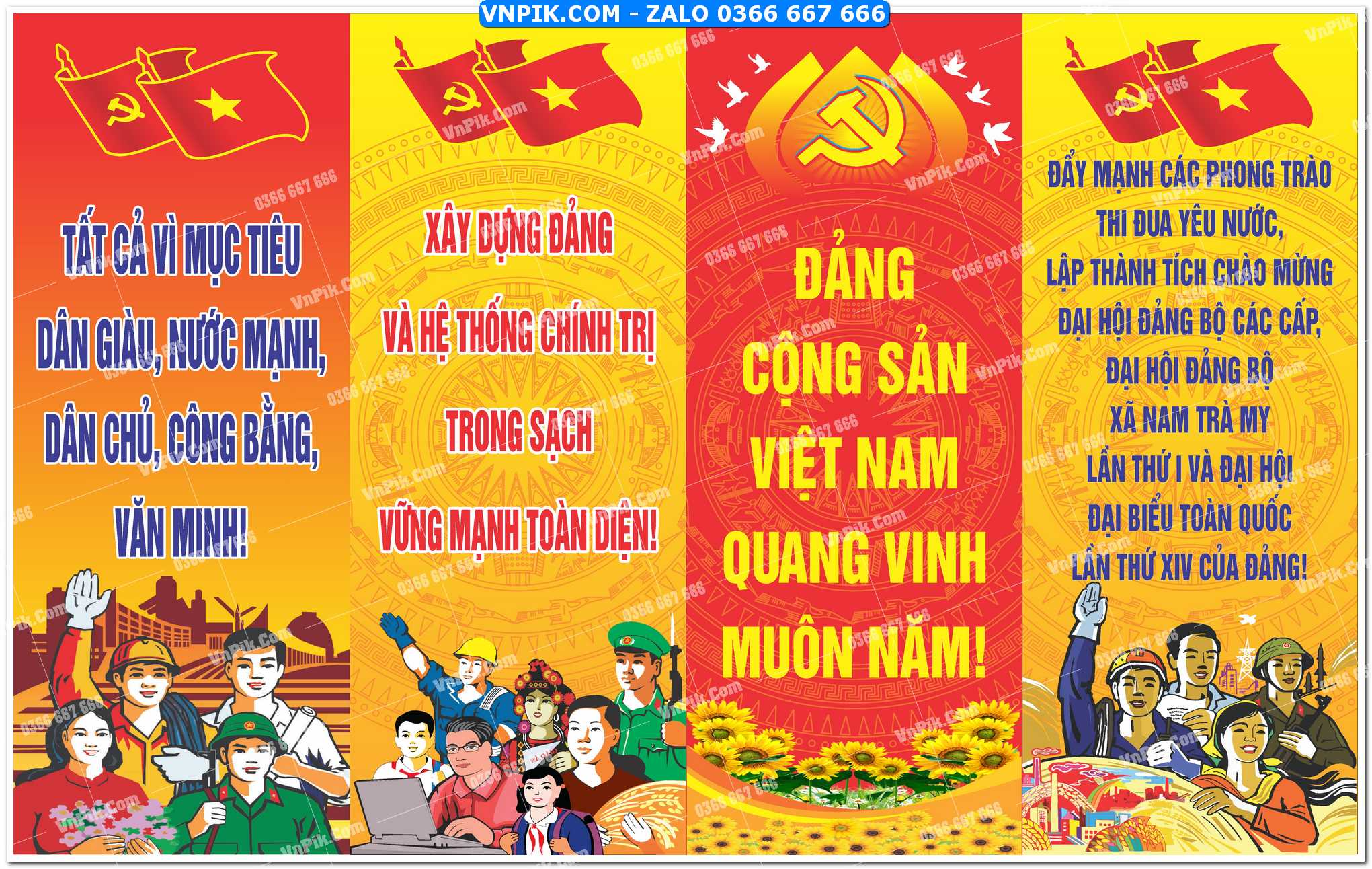 Phướn dọc mừng Đại hội Đảng bộ các cấp 2025 mẫu 8