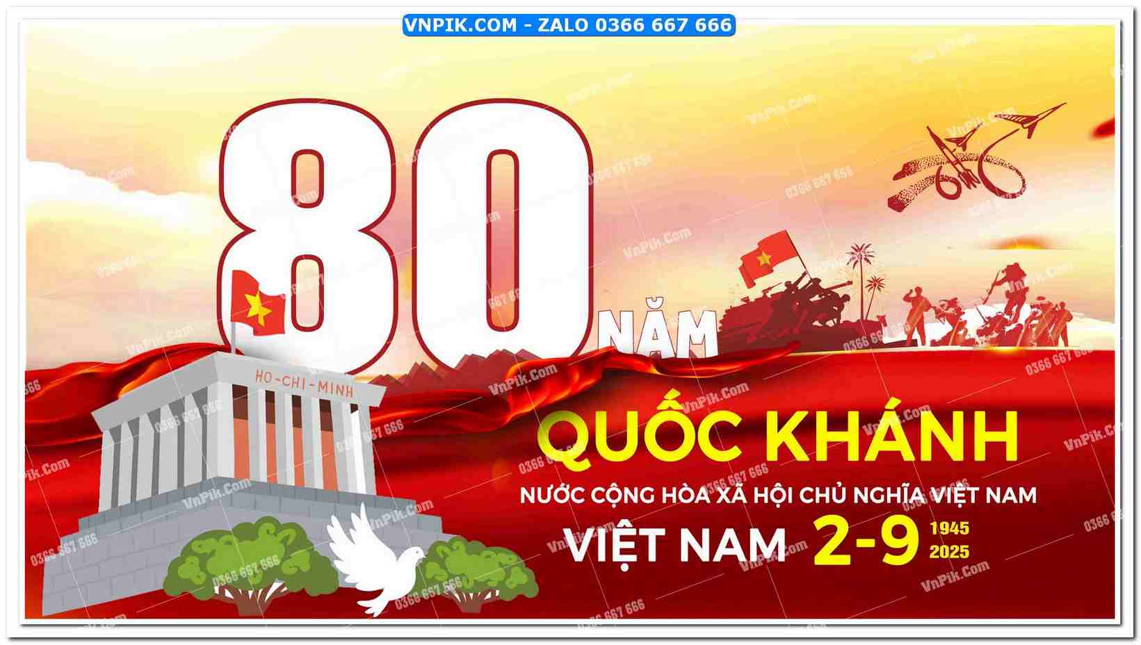 maket chào mừng kỷ niệm 80 năm ngày quốc khánh 2 tháng 9 mẫu 3