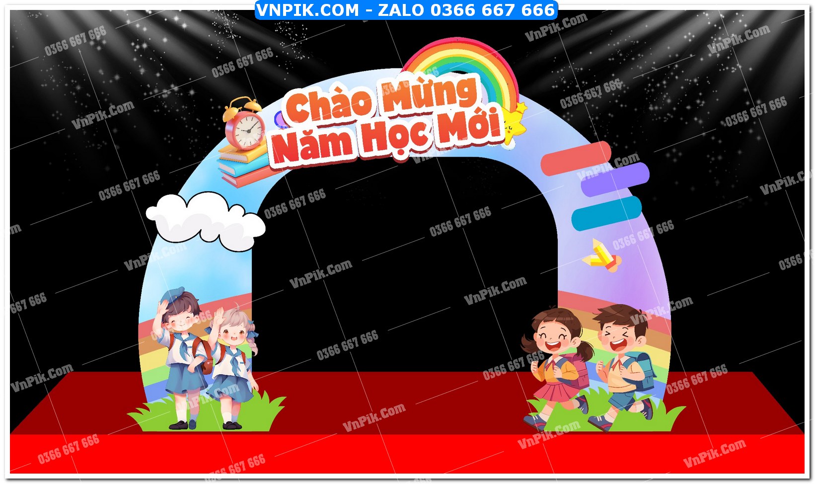 Phồng nền decor chụp ảnh khai giảng file định dạng vector mẫu 76