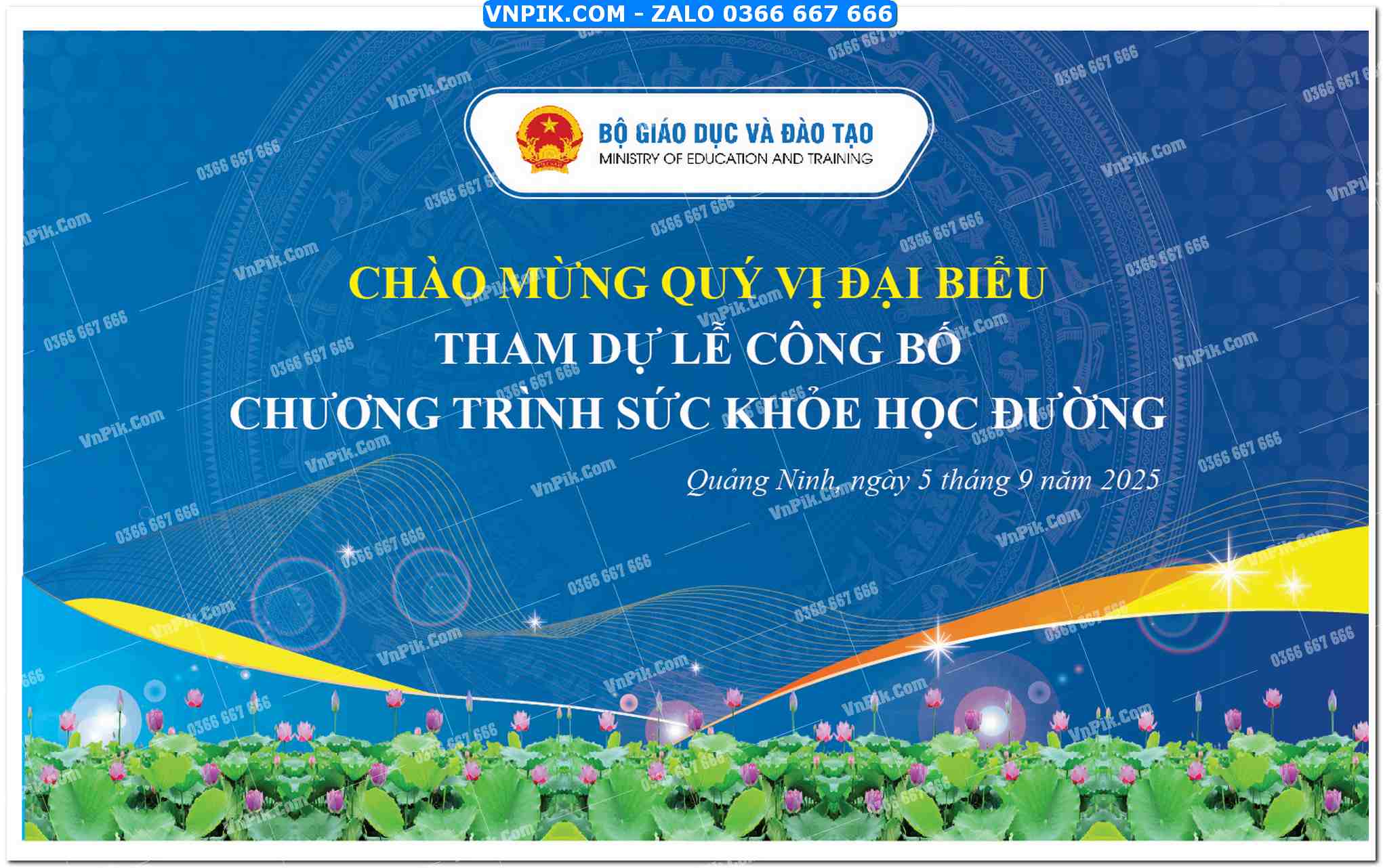 maket lễ công bố chương trình sức khỏe học đường