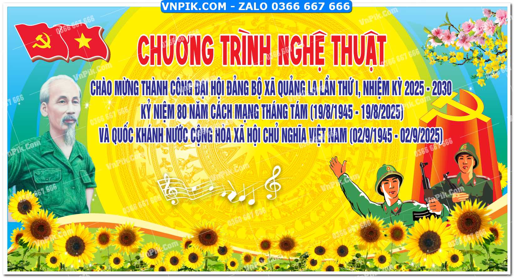 Phông nền chương trình văn nghệ chào mừng đại hội đảng xã quảng la
