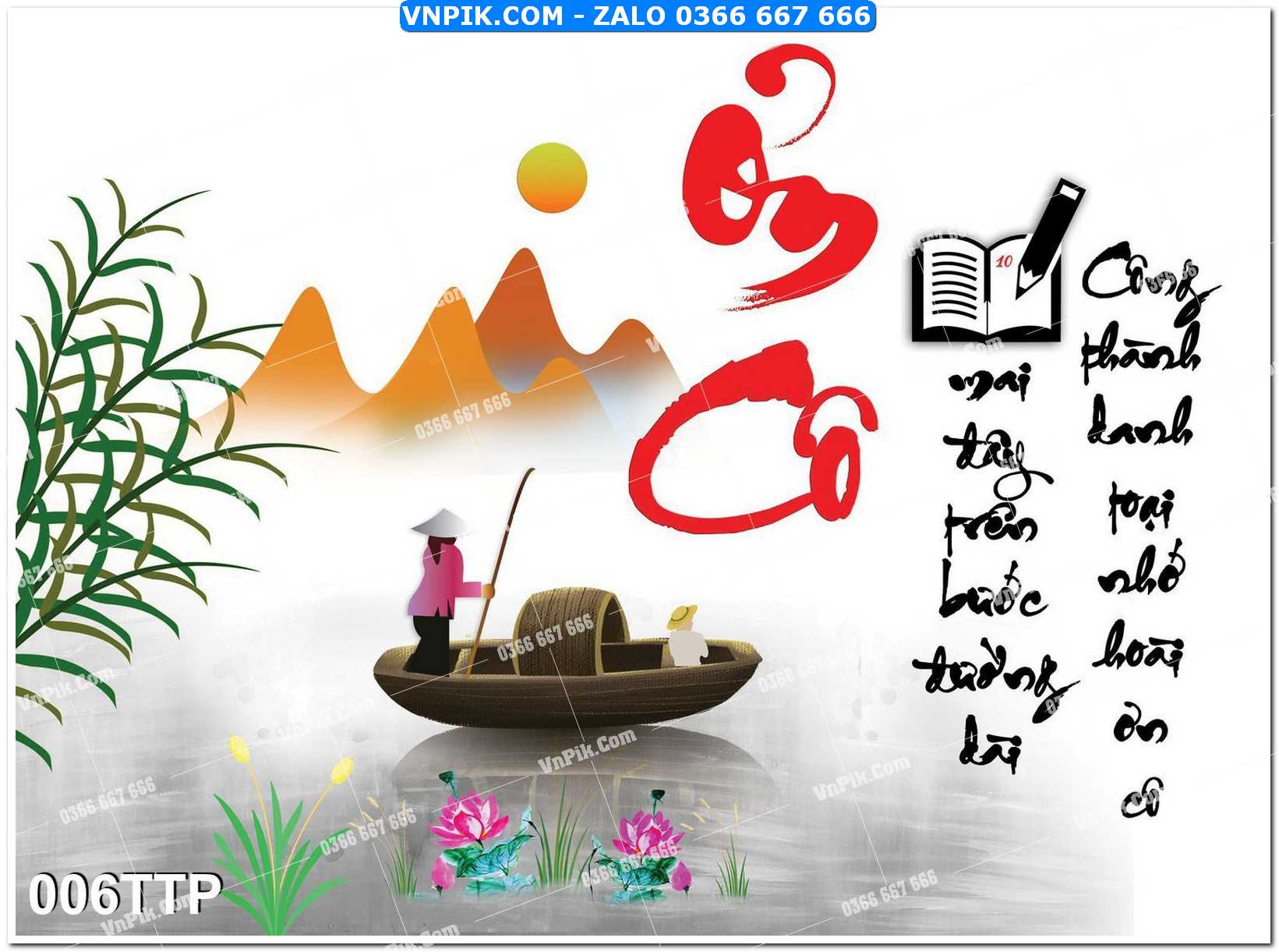 Tranh chữ thư pháp nghệ thuật 006TTP