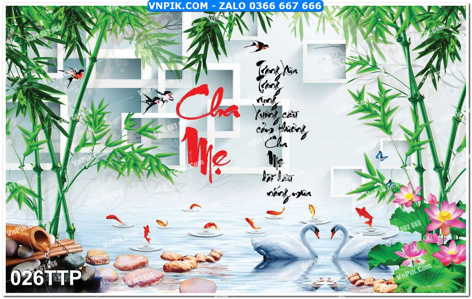 Tranh chữ thư pháp nghệ thuật 026TTP