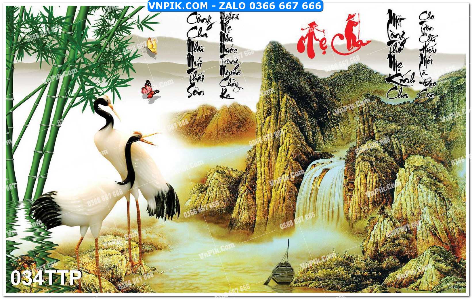 Tranh chữ thư pháp nghệ thuật 034TTP