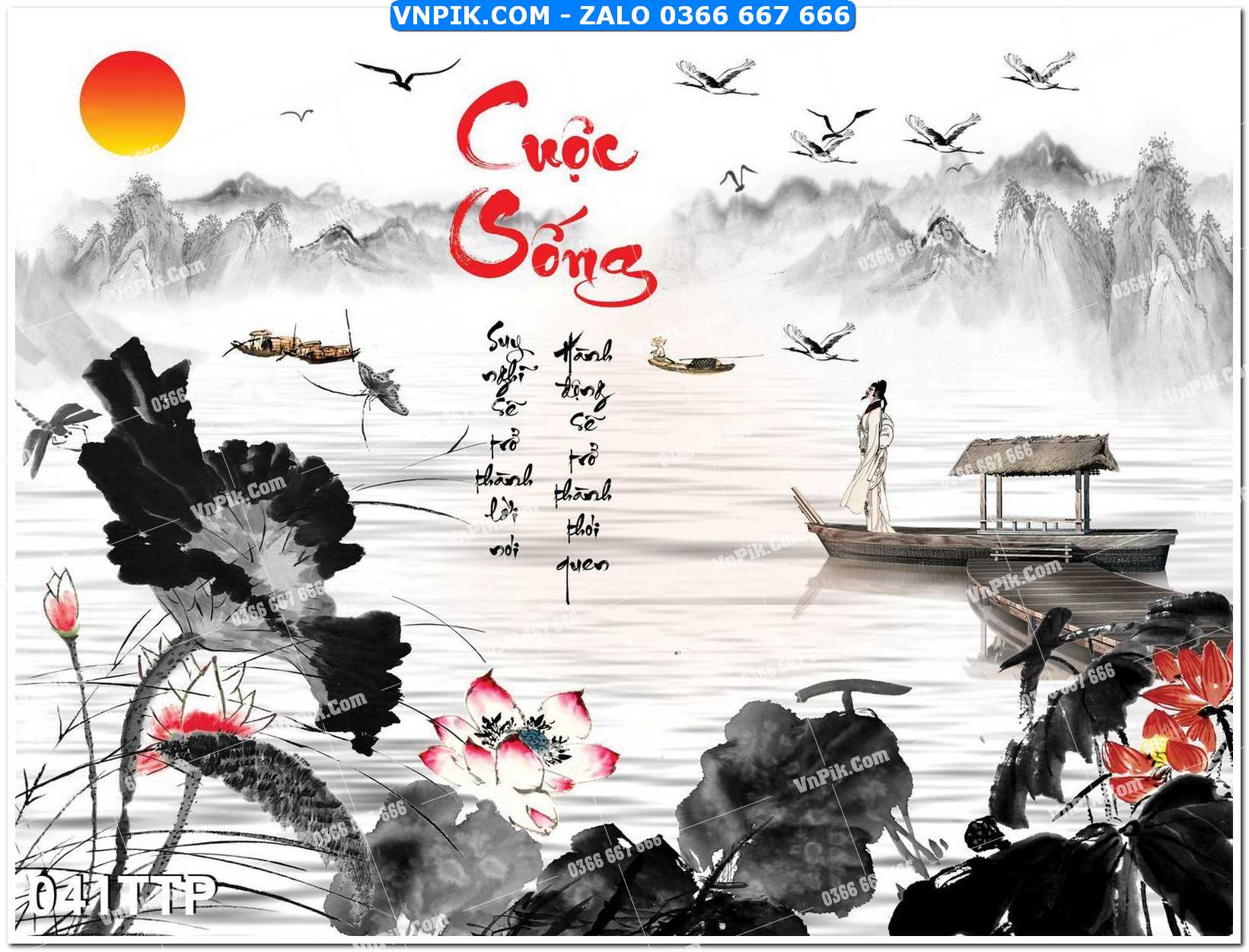 Tranh chữ thư pháp nghệ thuật 041TTP