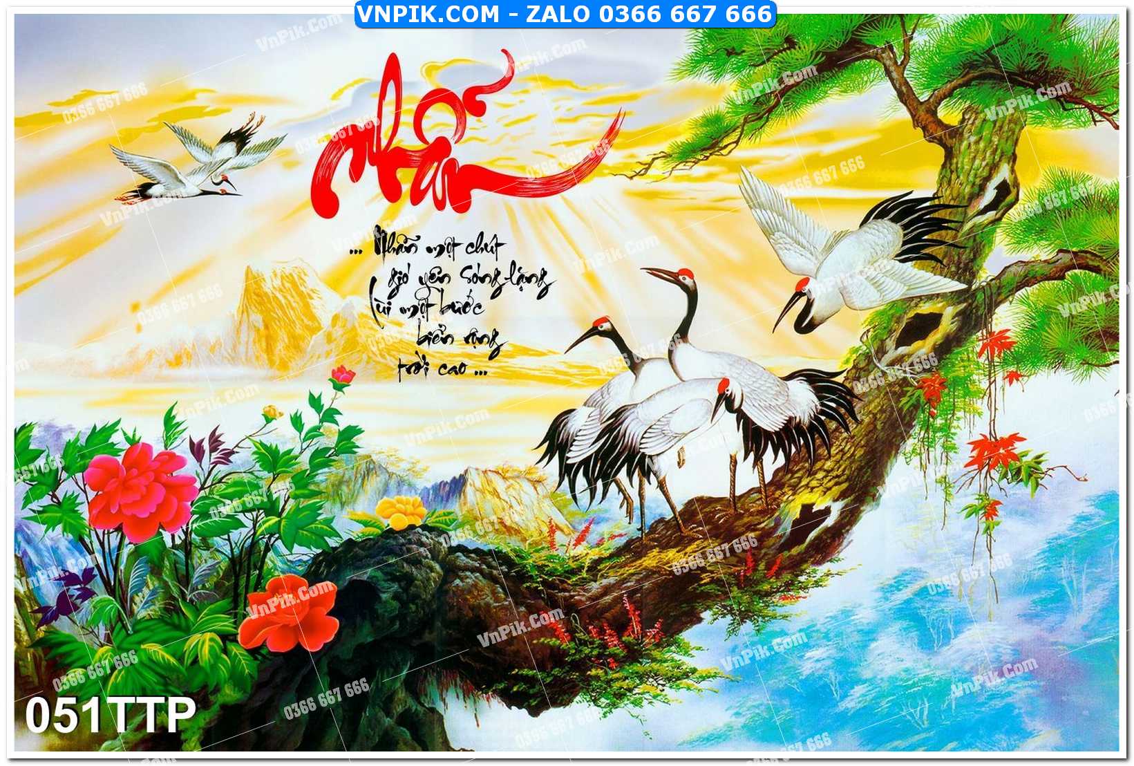 Tranh chữ thư pháp nghệ thuật 051TTP