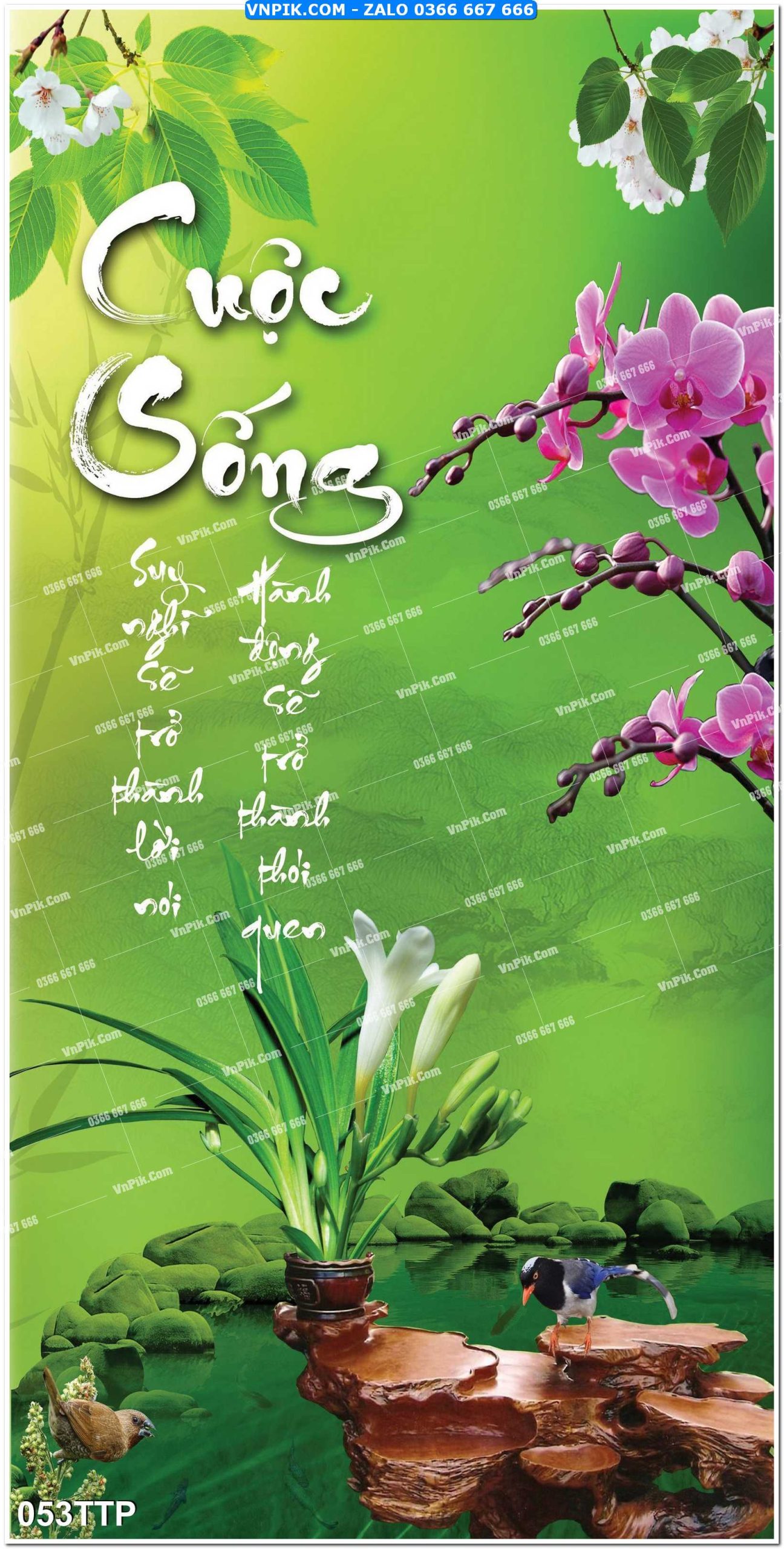 Tranh chữ thư pháp nghệ thuật 053TTP