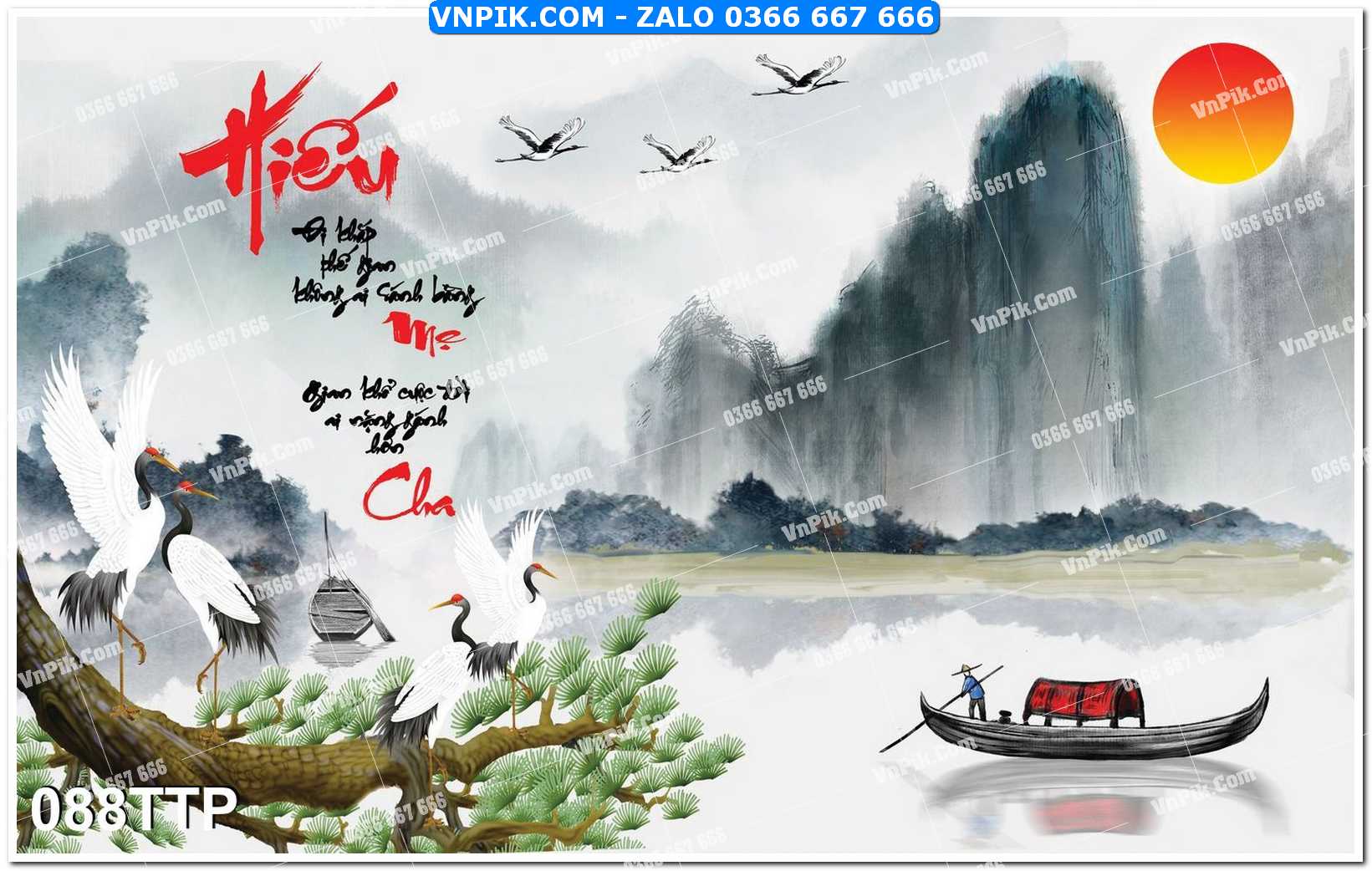 Tranh chữ thư pháp nghệ thuật 088TTP