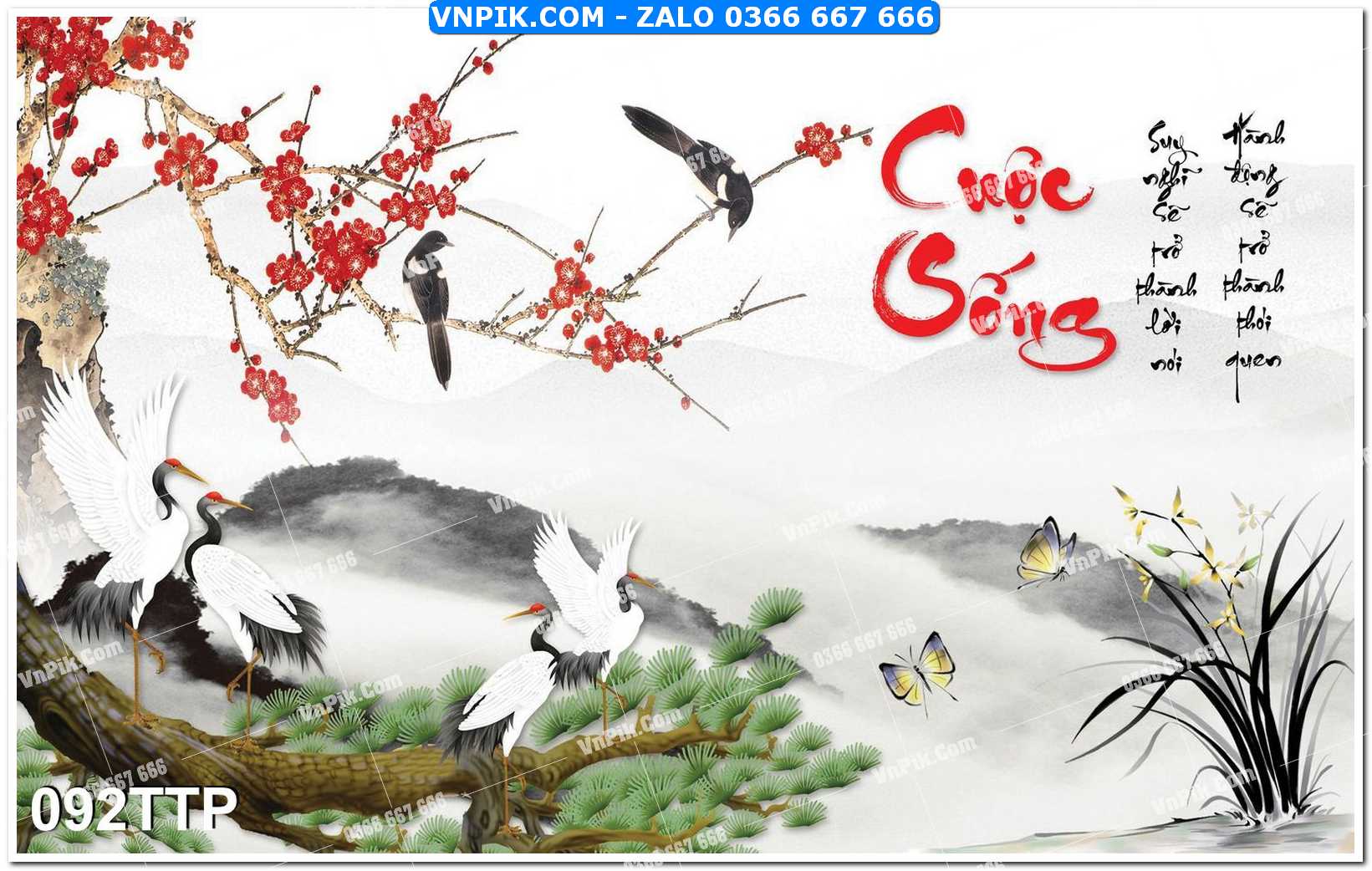 Tranh chữ thư pháp nghệ thuật 092TTP