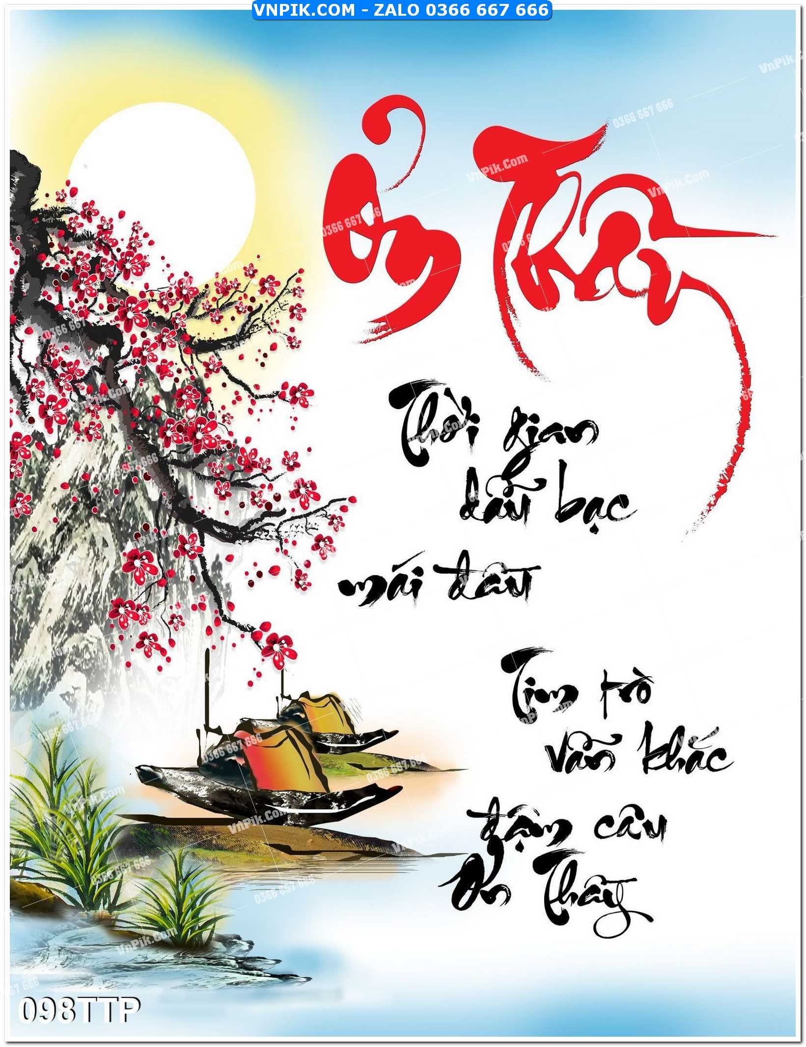 Tranh chữ thư pháp nghệ thuật 098TTP