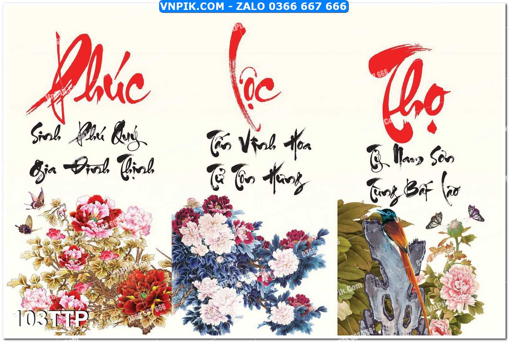 Tranh chữ thư pháp nghệ thuật 103TTP