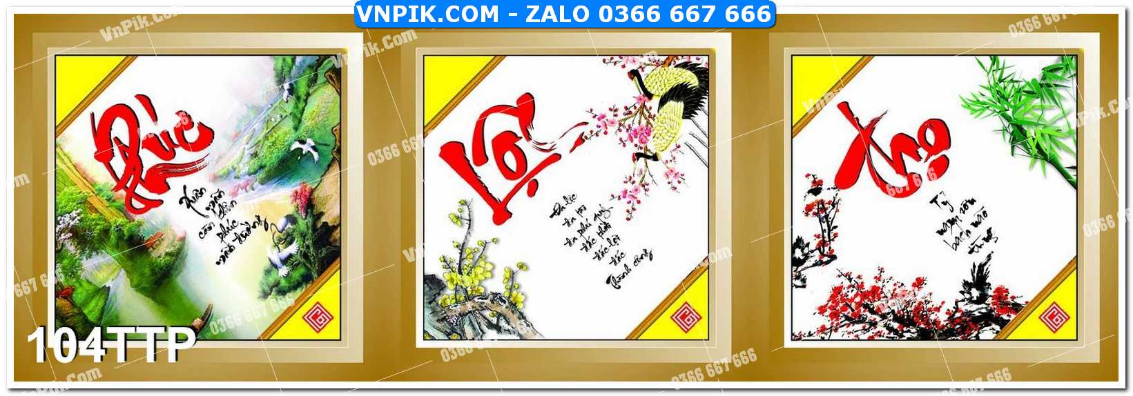 Tranh chữ thư pháp nghệ thuật 104TTP