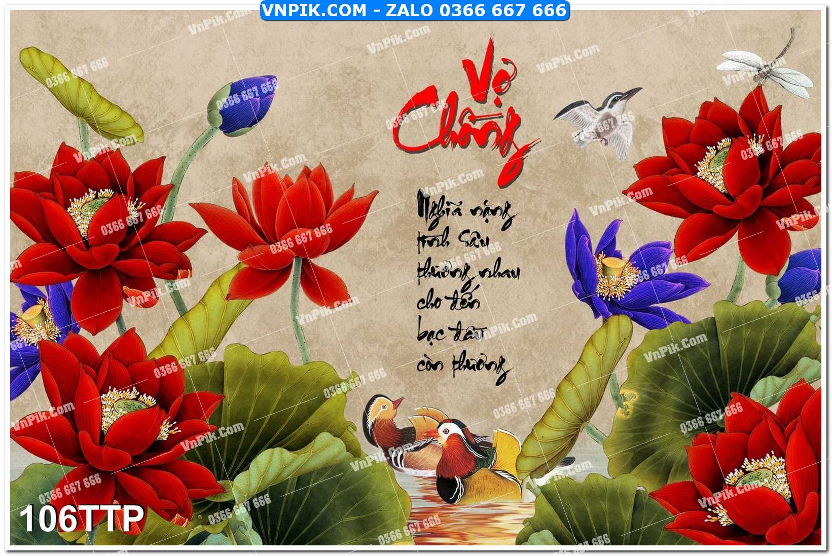 Tranh chữ thư pháp nghệ thuật 106TTP