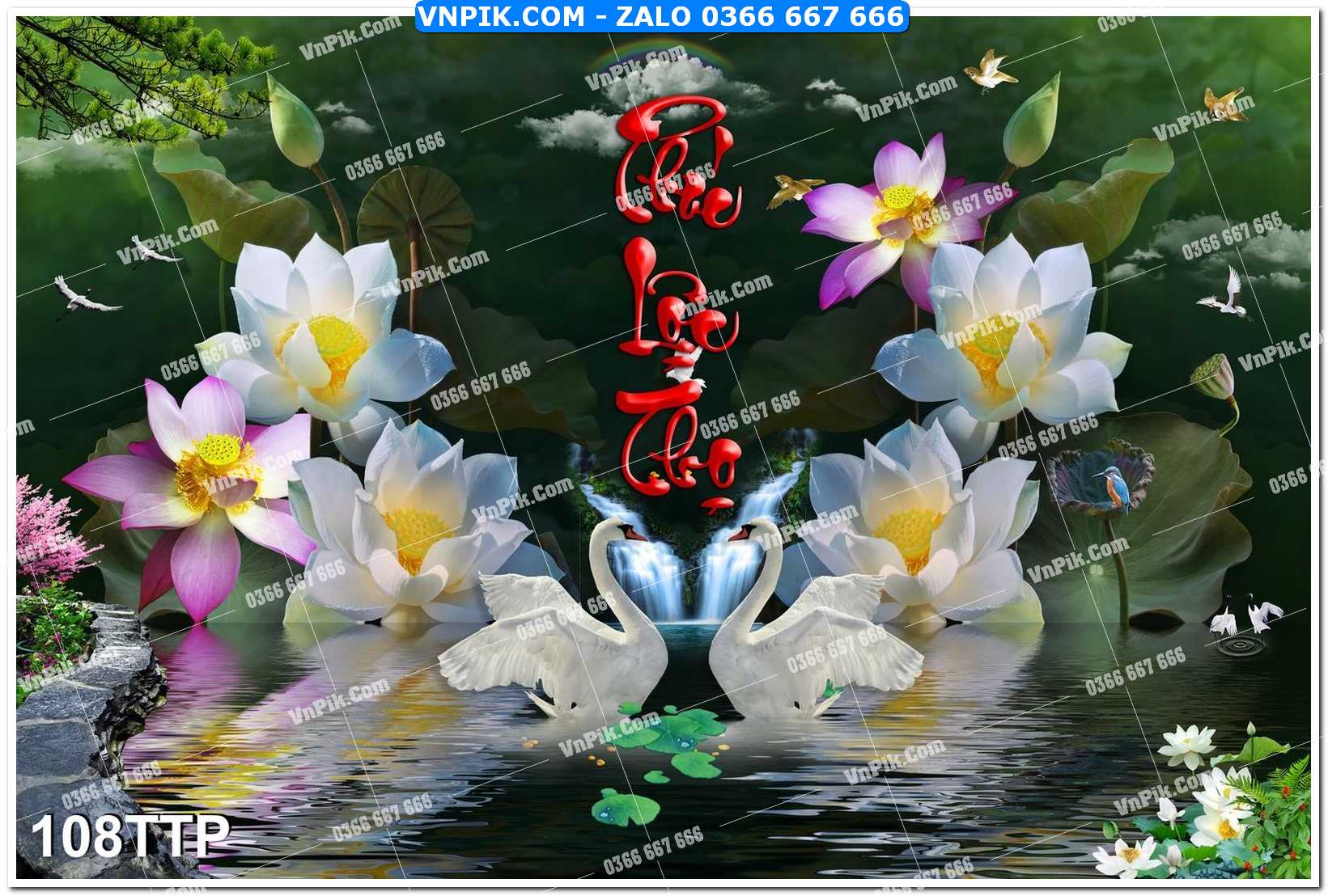 Tranh chữ thư pháp nghệ thuật 108TTP