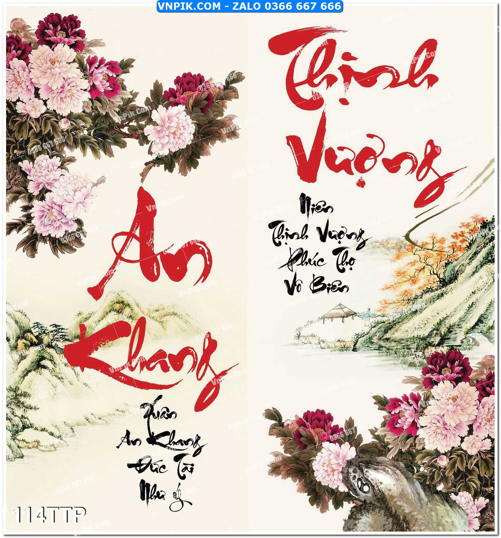 Tranh chữ thư pháp nghệ thuật 114TTP