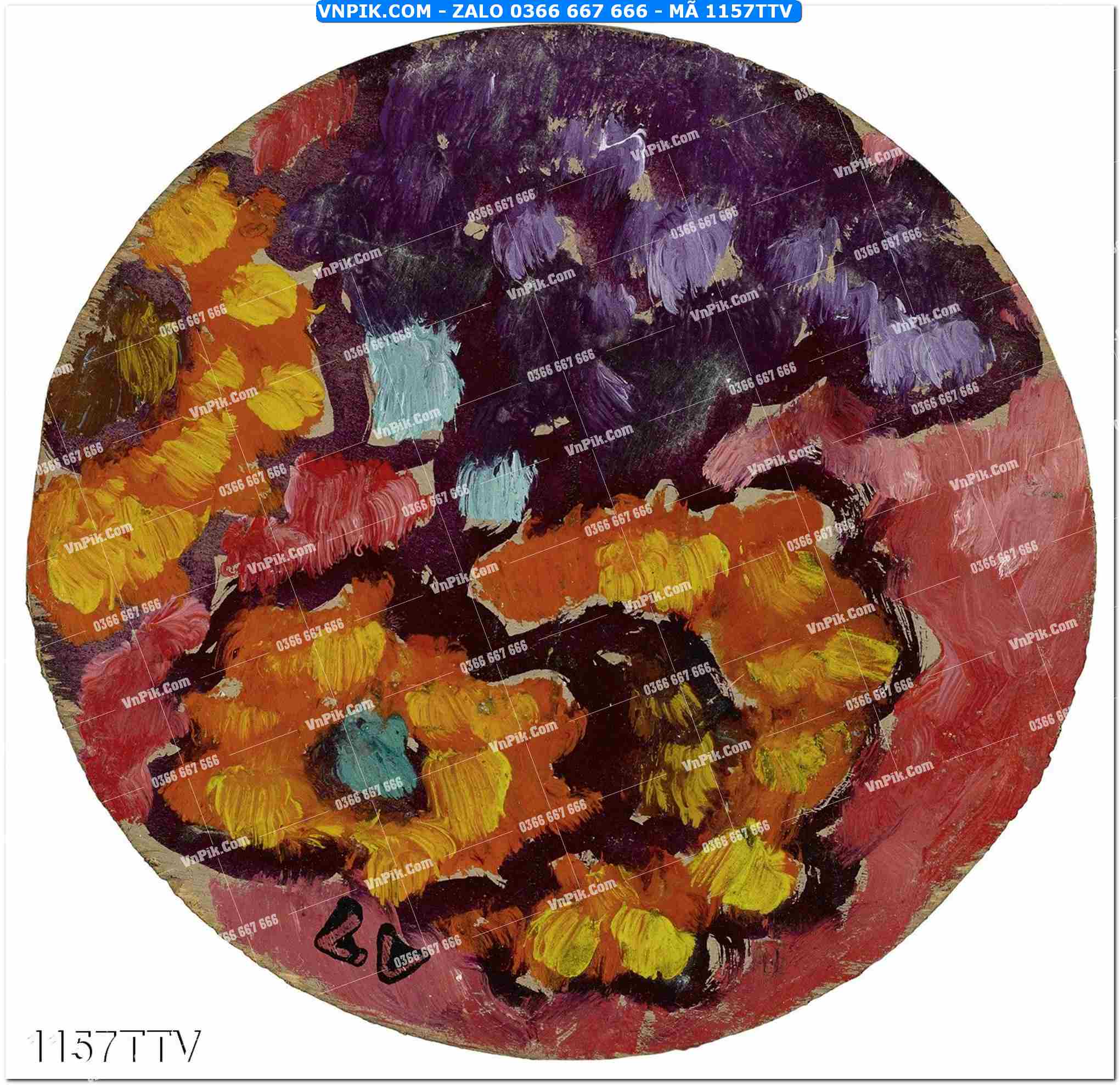 Tranh sơn dầu tĩnh vật hoa quả mã file 1157TTV