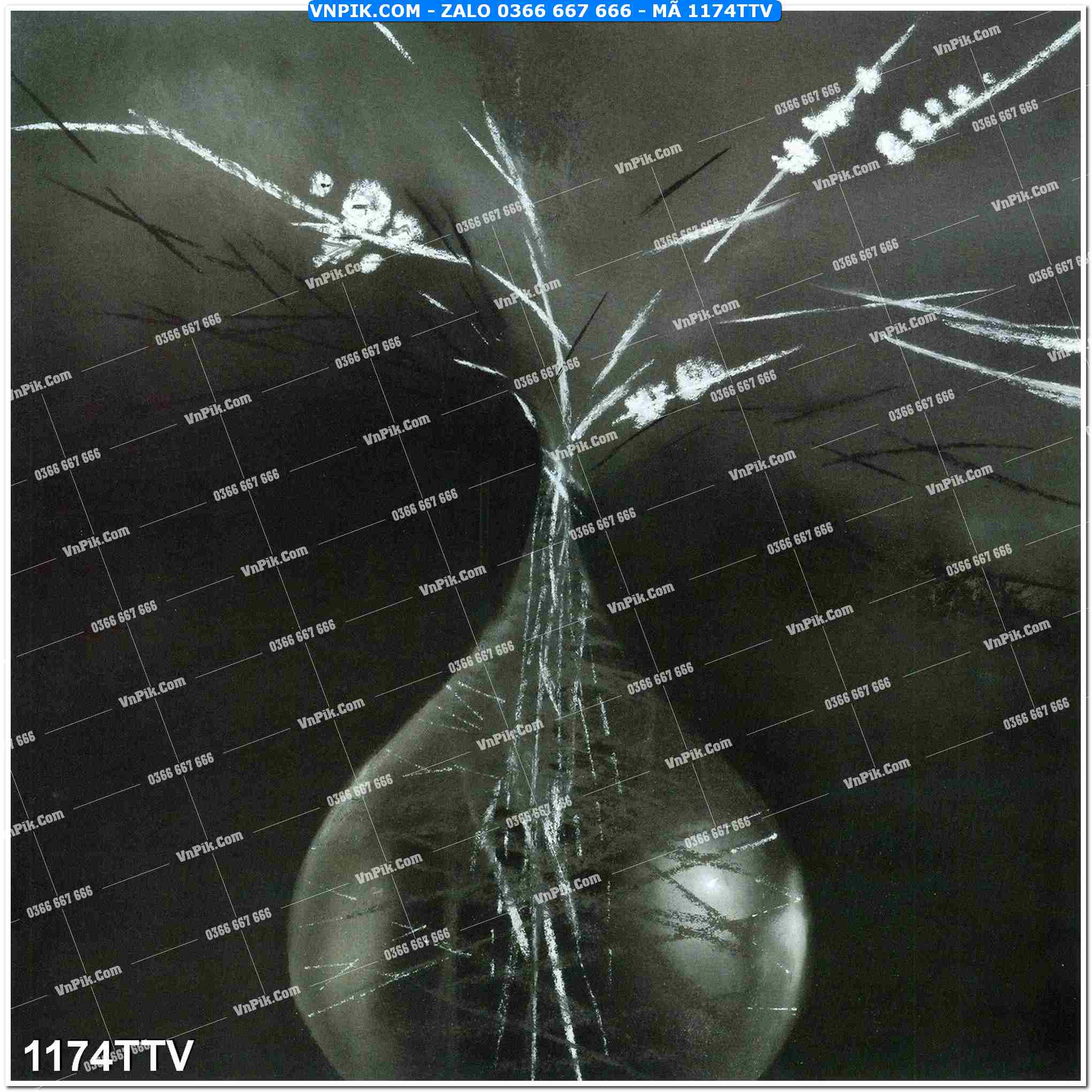 Tranh sơn dầu tĩnh vật hoa quả mã file 1174TTV