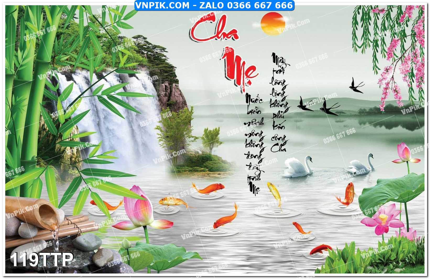 Tranh chữ thư pháp nghệ thuật 119TTP