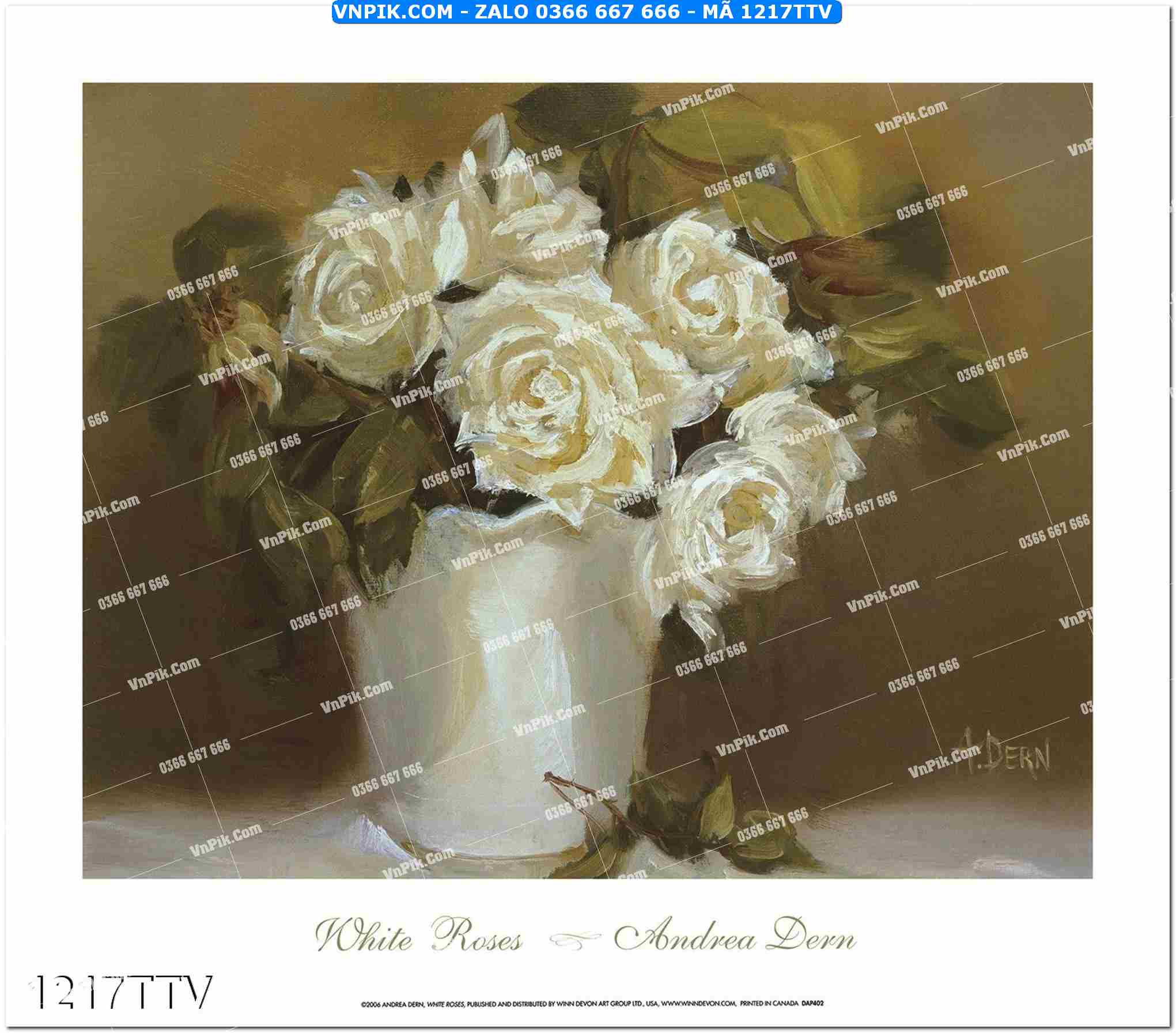 Tranh sơn dầu tĩnh vật hoa quả mã file 1217TTV