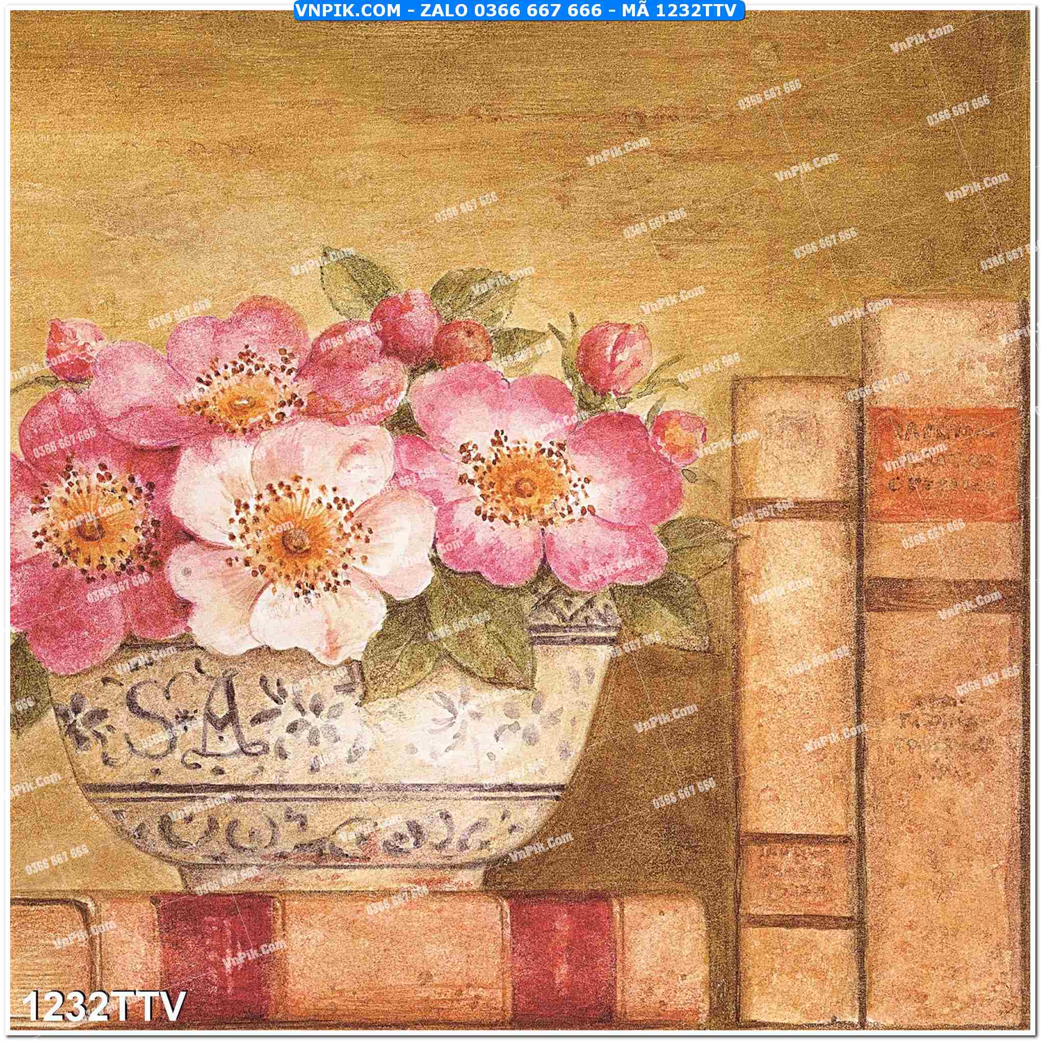 Tranh sơn dầu tĩnh vật hoa quả mã file 1232TTV