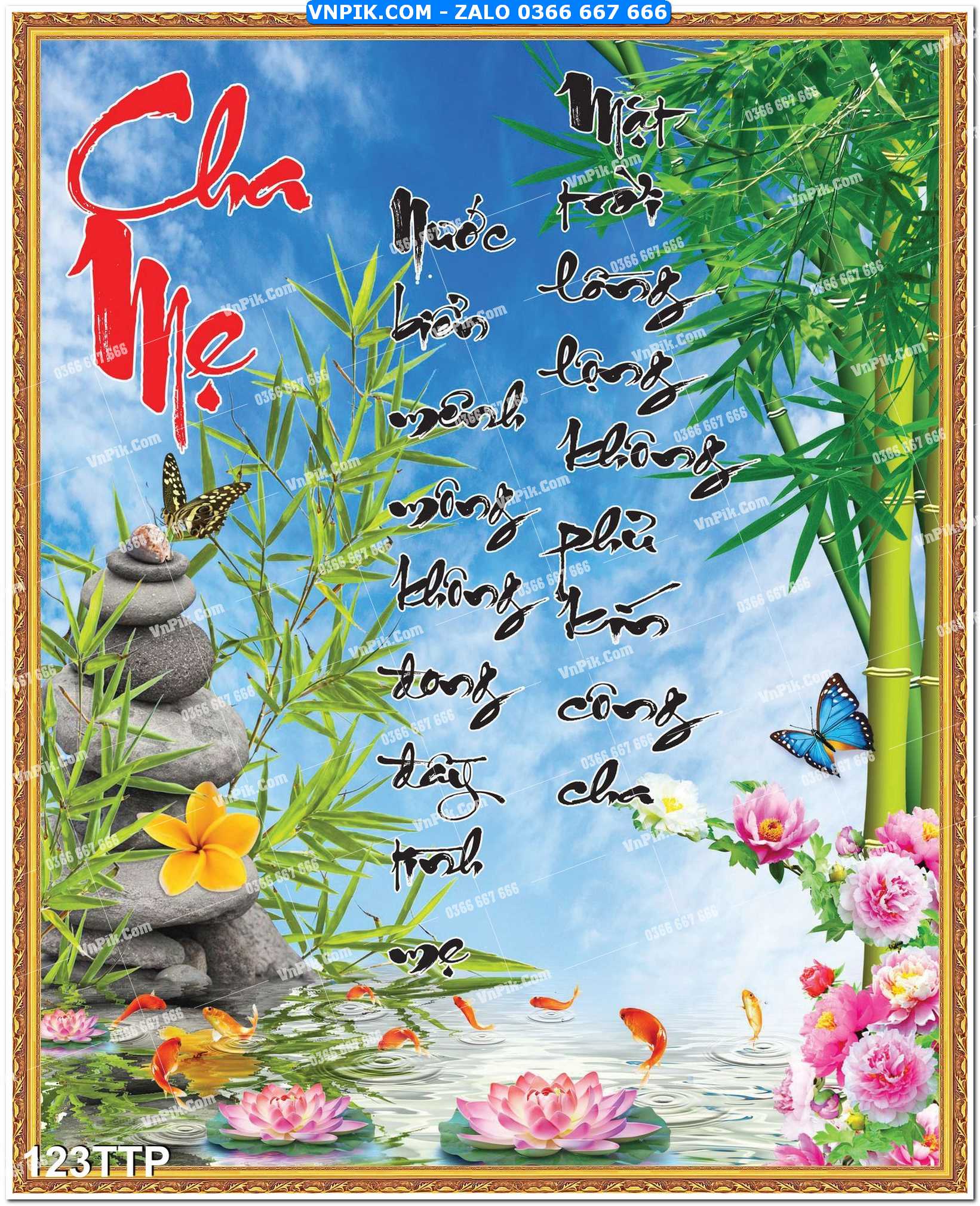 Tranh chữ thư pháp nghệ thuật 123TTP