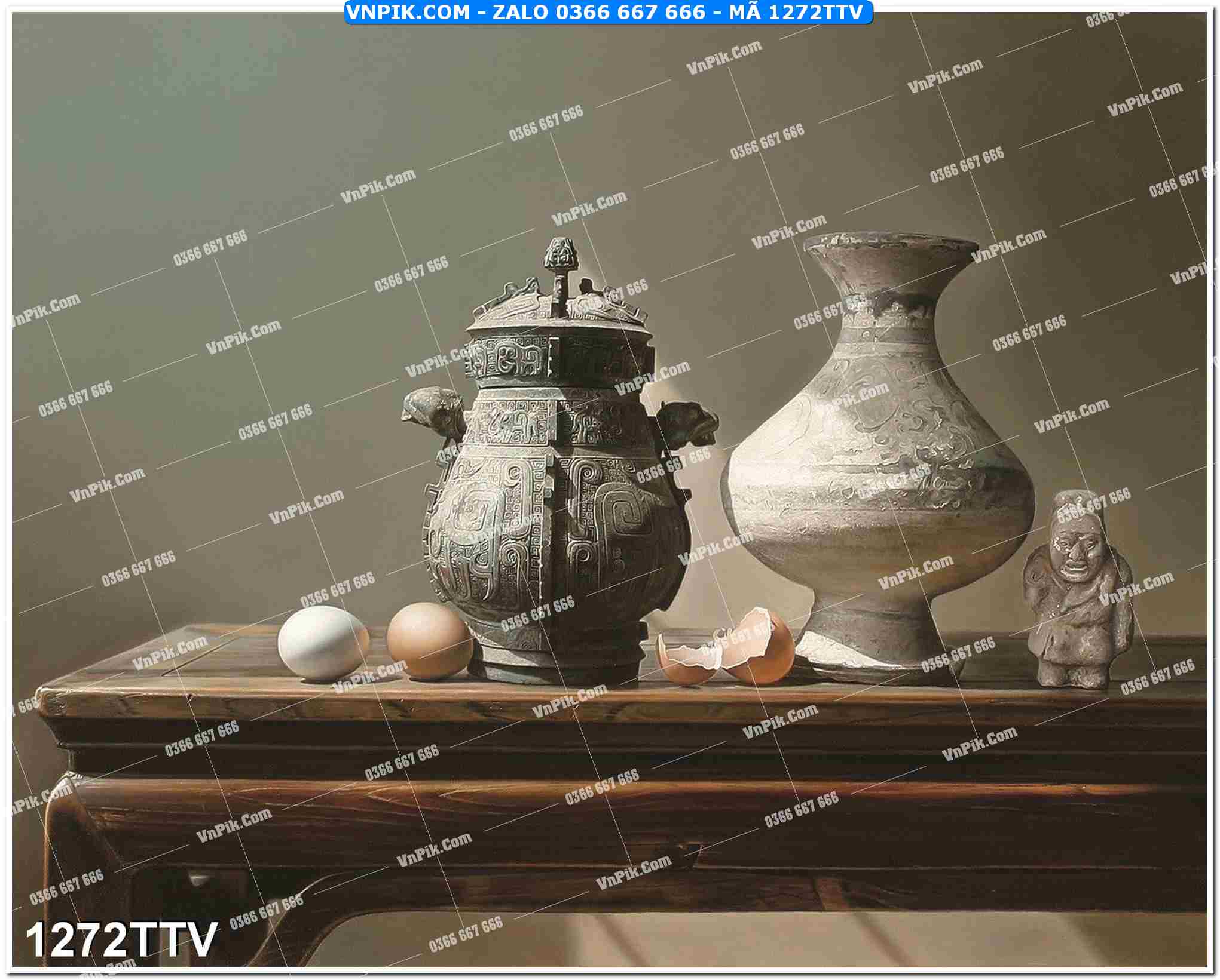 Tranh sơn dầu tĩnh vật hoa quả mã file 1272TTV