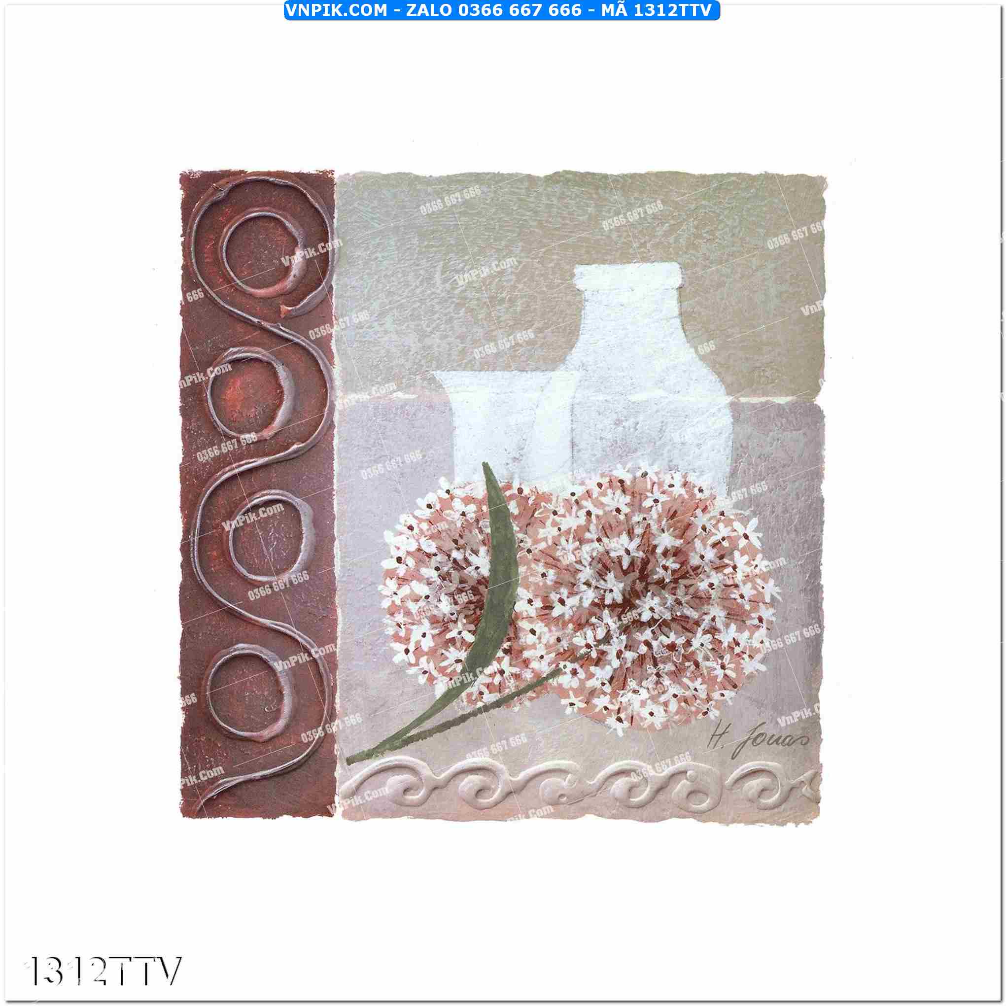 Tranh sơn dầu tĩnh vật hoa quả mã file 1312TTV