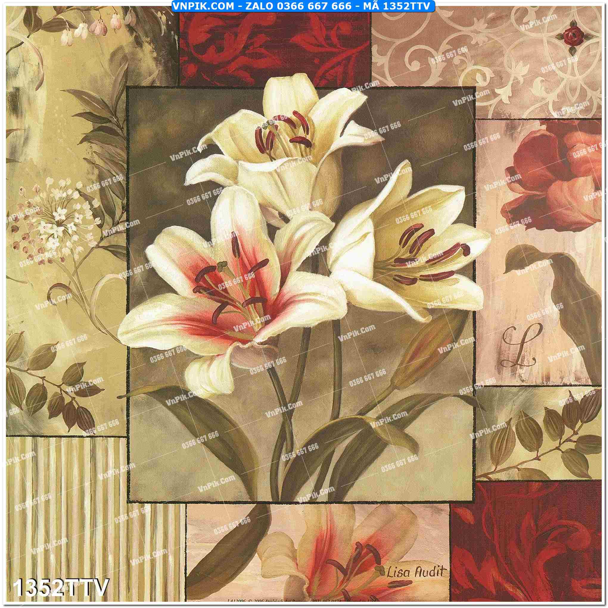 Tranh sơn dầu tĩnh vật hoa quả mã file 1352TTV