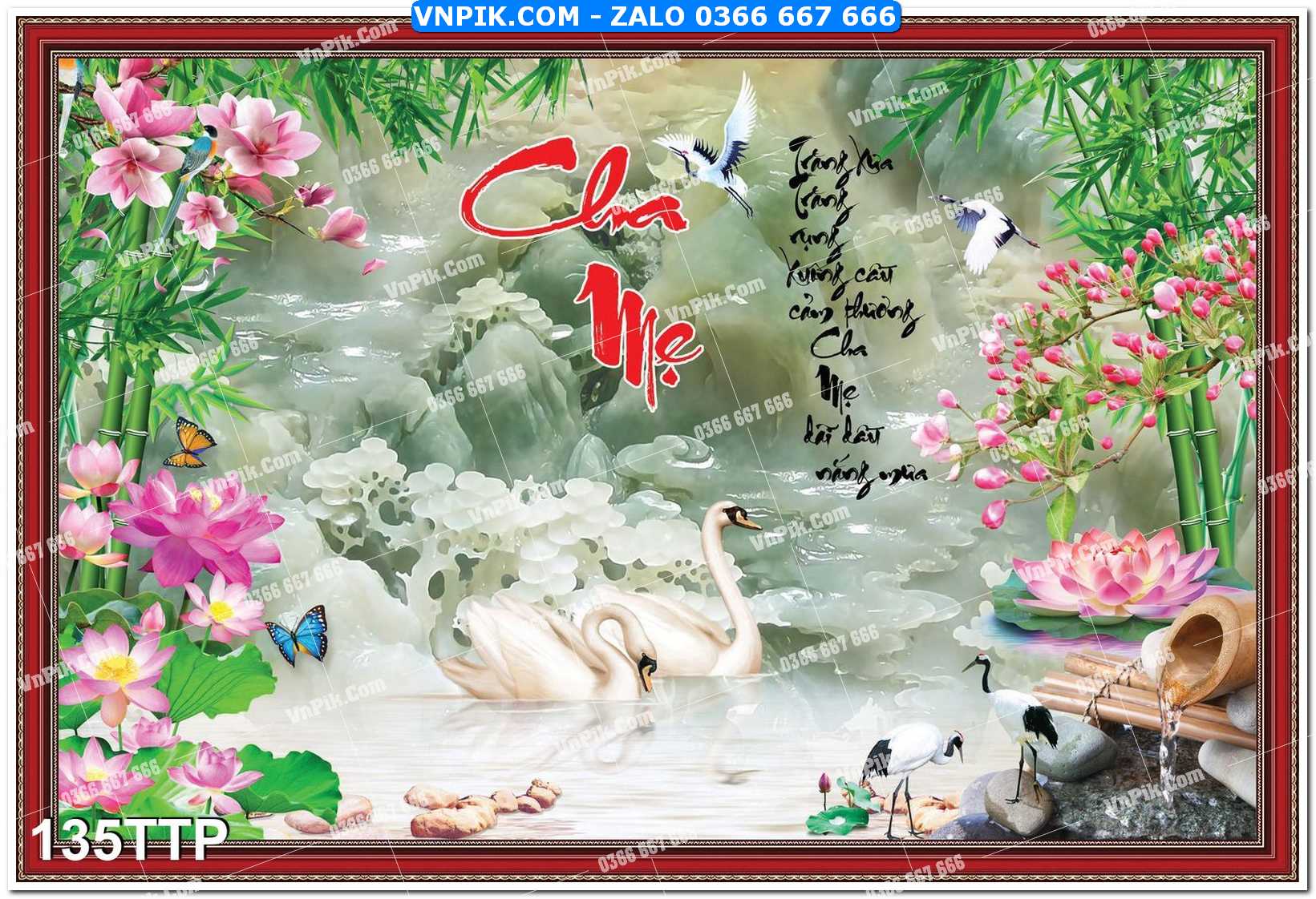 Tranh chữ thư pháp nghệ thuật 135TTP