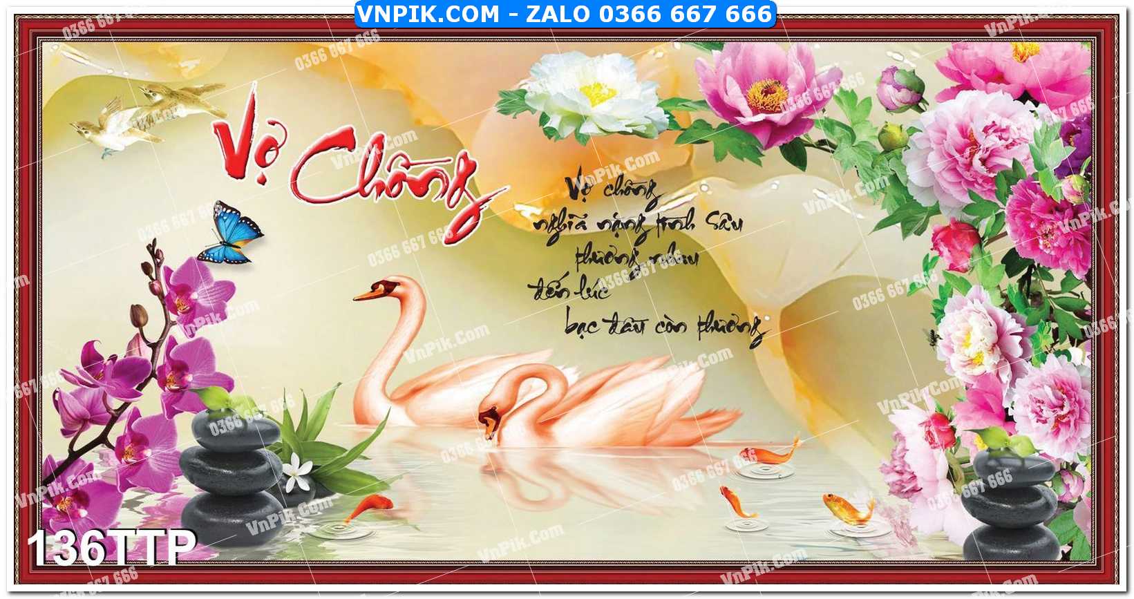 Tranh chữ thư pháp nghệ thuật 136TTP