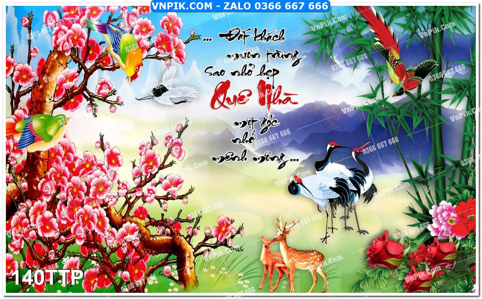 Tranh chữ thư pháp nghệ thuật 140TTP
