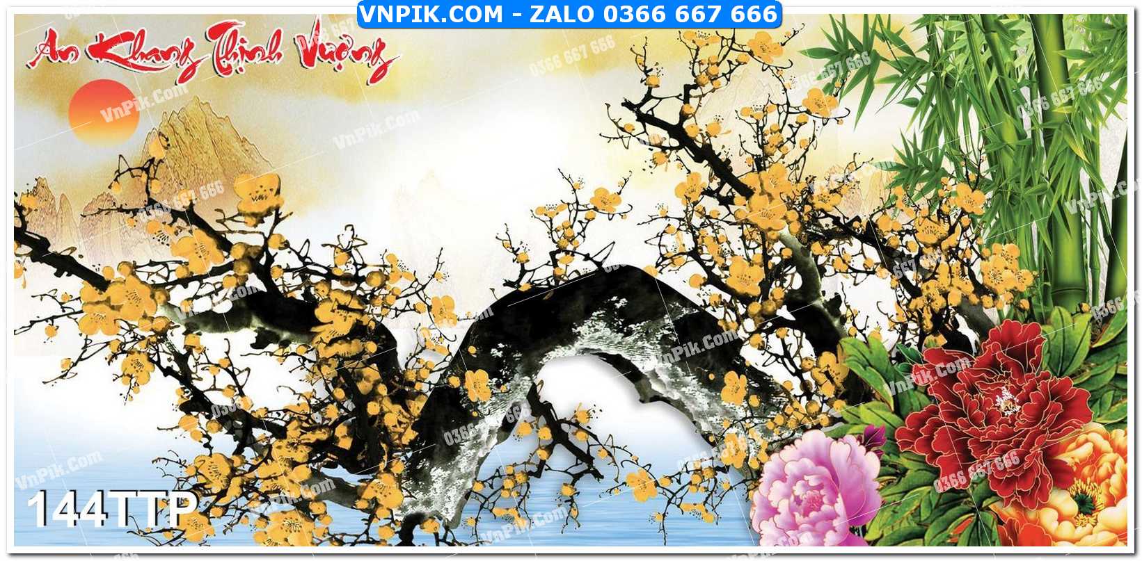 Tranh chữ thư pháp nghệ thuật 144TTP