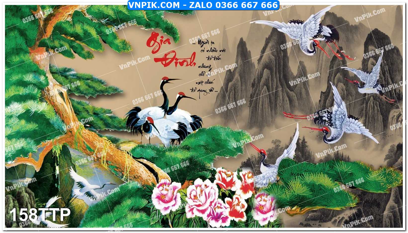 Tranh chữ thư pháp nghệ thuật 158TTP