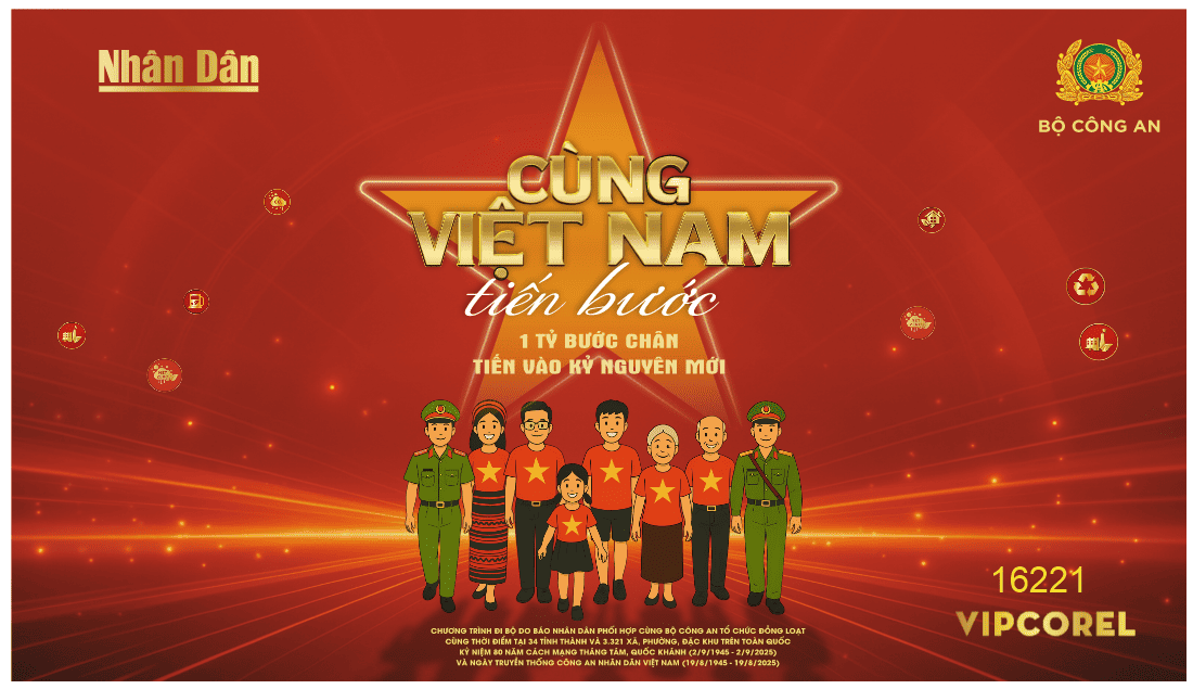 Backdrop Cùng Việt Nam tiến bước kỷ niệm 80 năm