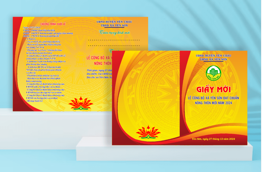 Giấy mời Lễ công bố xã đạt chuẩn Nông thôn mới