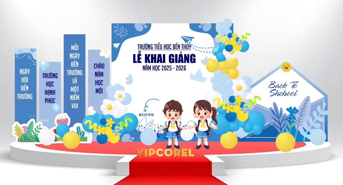 Market Khai giảng chào năm học mới 2025 #8 file corel