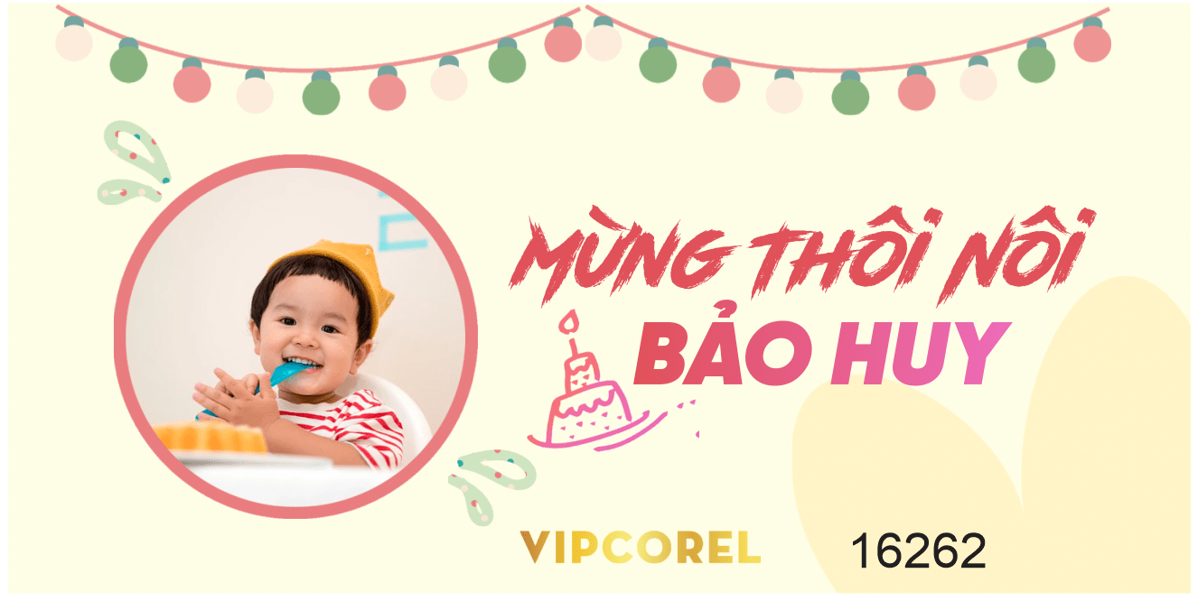Market mừng thôi nôi Bảo Huy file corel