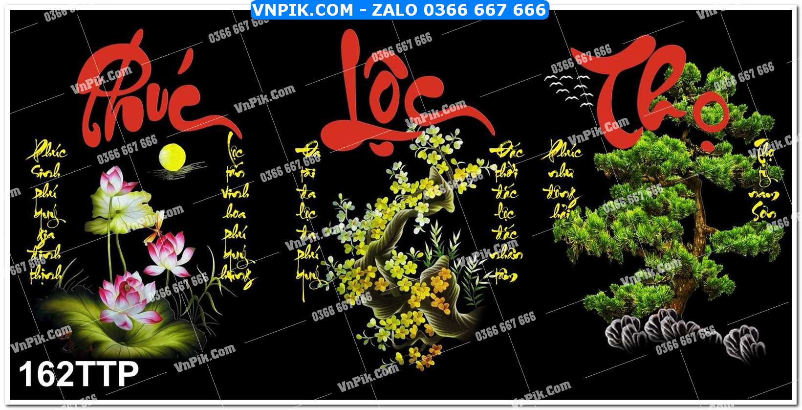 Tranh chữ thư pháp nghệ thuật 162TTP