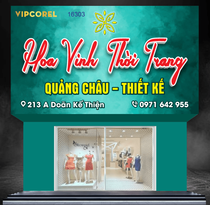 Biển quảng cáo Thời Trang Hoa Vinh Quảng Châu