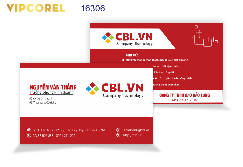 Card Visit Trưởng phòng kinh doanh file corel