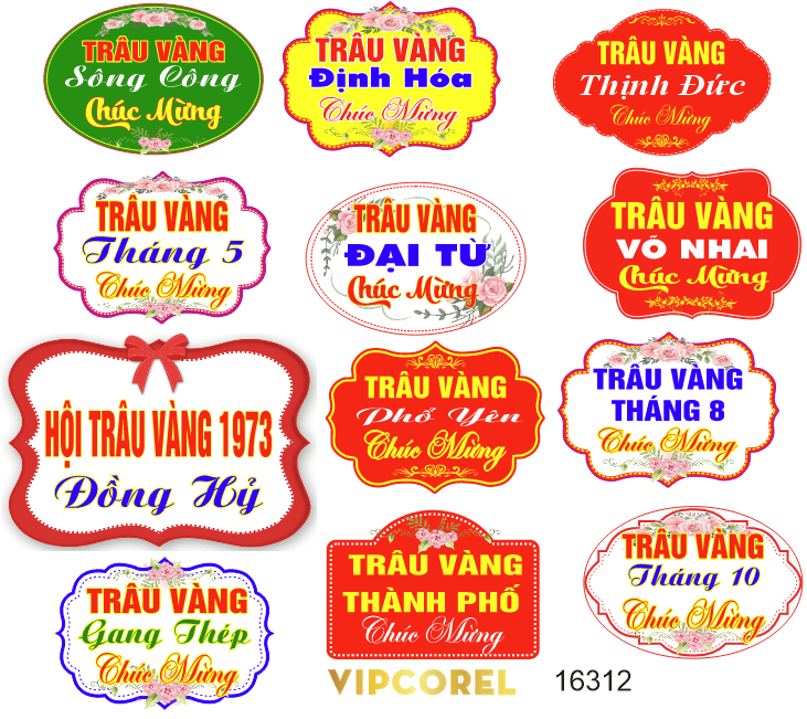 Mẫu Lẵng hoa Trâu Vàng chúc mừng file corel x7