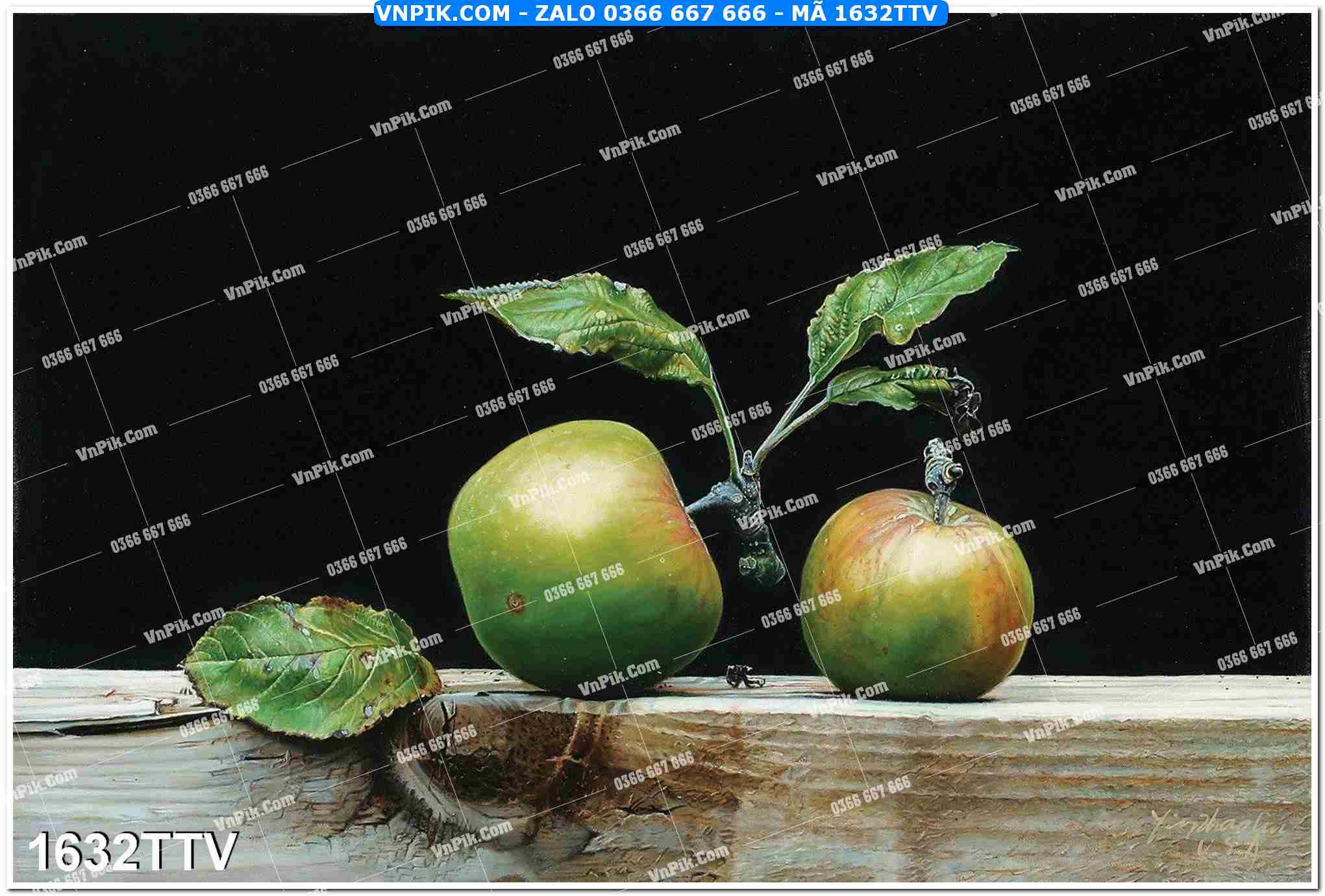 Tranh sơn dầu tĩnh vật hoa quả mã file 1632TTV
