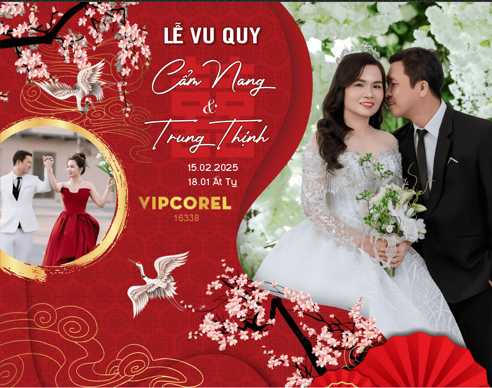 Backdrop Lễ Vu Quy Cẩm Nang & Trung Thịnh file corel
