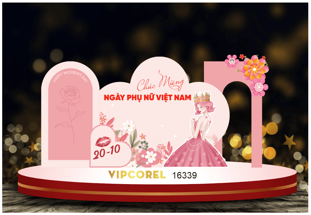 Backdrop check in ngày phụ nữ Việt Nam 20/10