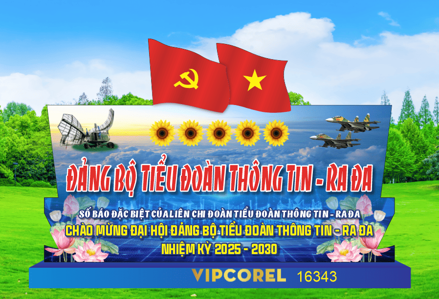 Báo tường Đại hội Đảng bộ tiểu đoàn thông tin